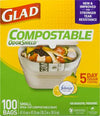 GLAD WSTE BAGS SM COMPOSTABLE [100 ea]