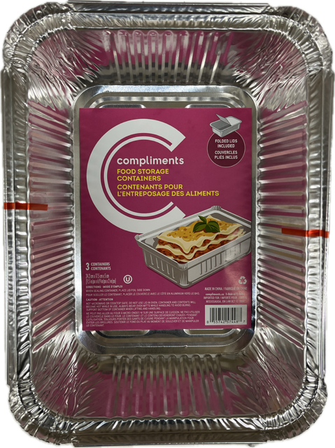 COMP FOIL CONTAINER w/ LID 4lb [3 ea]