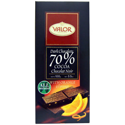 VALOR DRK CHOC 70% W/ORANGE [100 g]