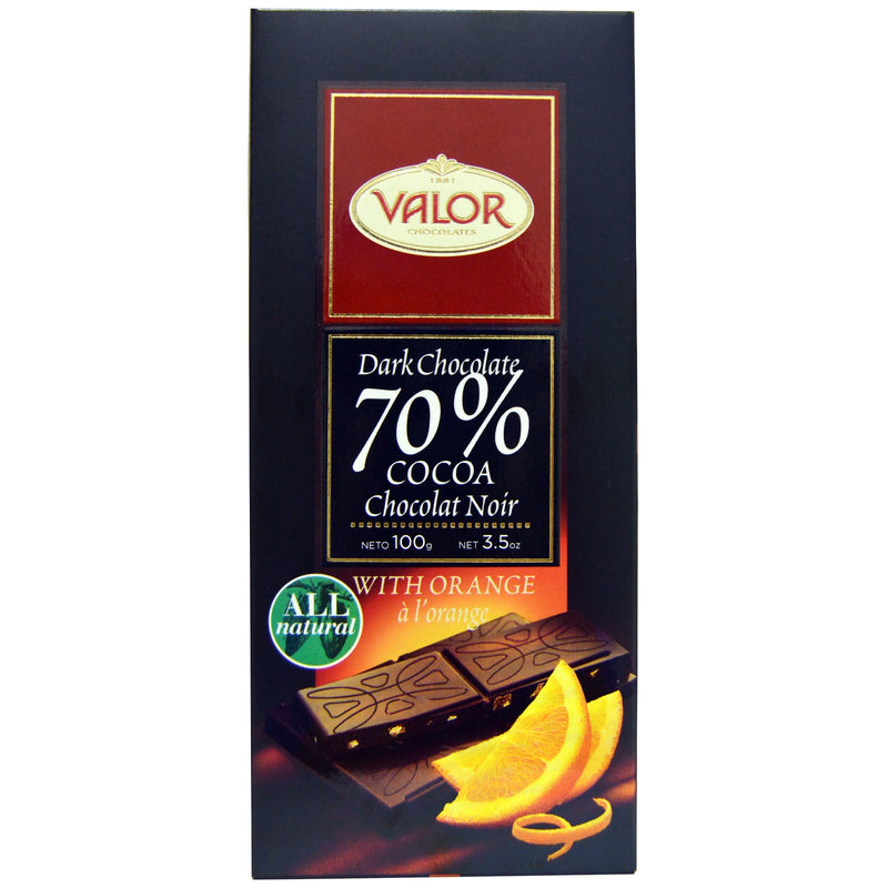 VALOR DRK CHOC 70% W/ORANGE [100 g]