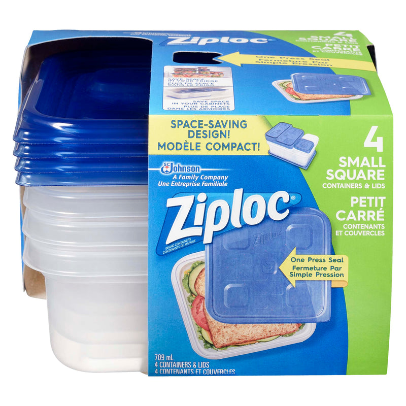 ZIPLOC CONTAINER SMALL SQUARE [4 pkg]