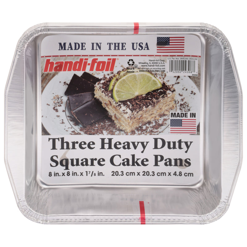 HANDI FOIL CAKE PAN SQR HVY DT [3 ea]