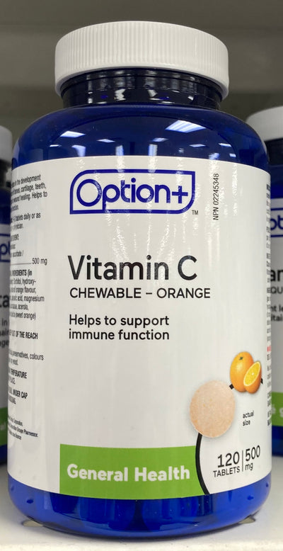 OPTION+ VITAMIN C ORANGE 500mg [120 ea]