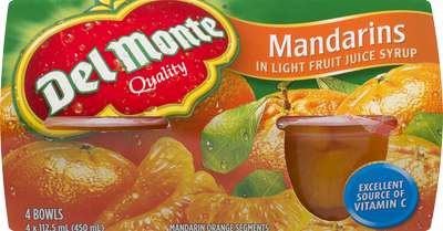 DEL MONTE BOWLS MANDARINS [4 PK]