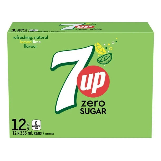 7-UP ZERO LEMON LIME 12x355ml [12 CN]