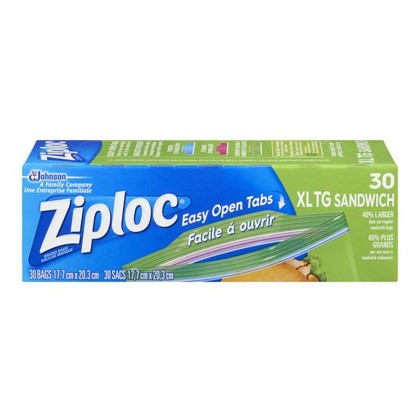 ZIPLOC SANDWICH BAGS XLRG [30 ea]