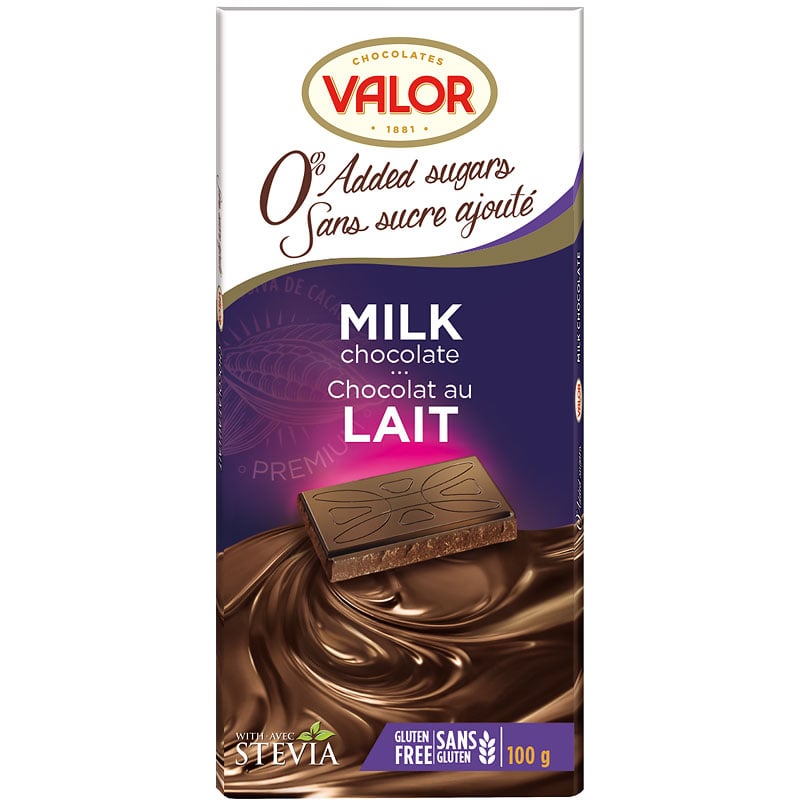 VALOR MILK CHOCO w/STEVIA [100 g]