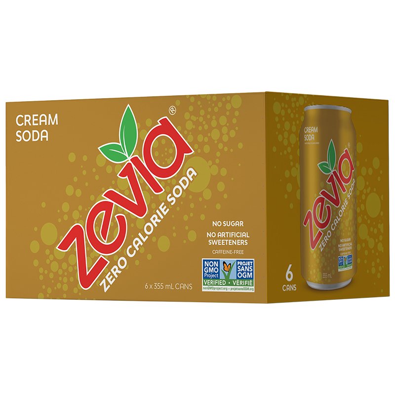 ZEVIA CREAM SODA 6x355ml [6 ea]