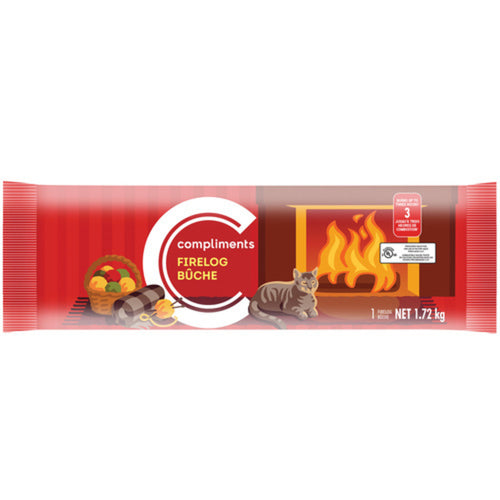 COMP FIRE LOGS 3HR 1.72kg