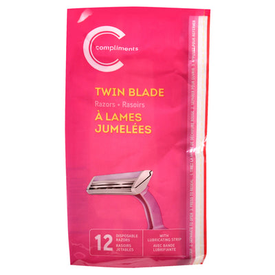COMPLIMENTS DISPOSABLE RAZORS [12 ea]