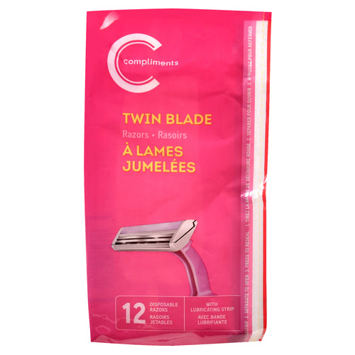 COMPLIMENTS DISPOSABLE RAZORS [12 ea]