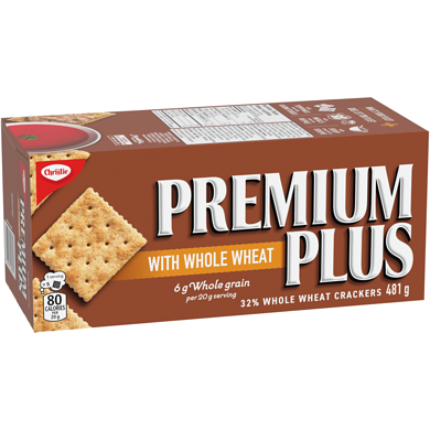 PREM PLUS WHOLE WHT CRACKERS [481 g]