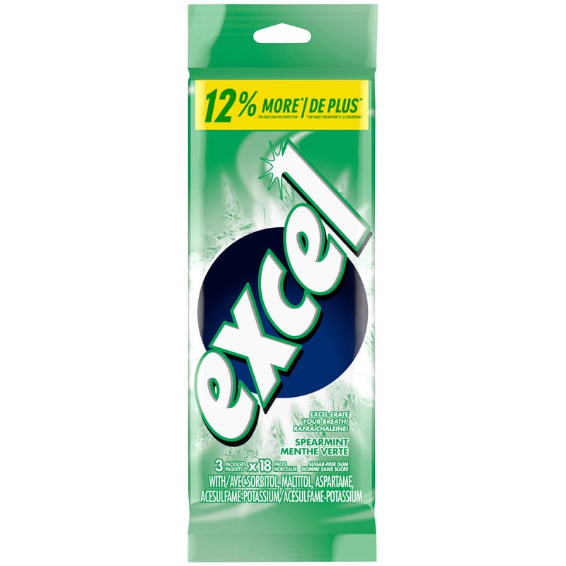 EXCEL GUM SPEARMINT 3PK