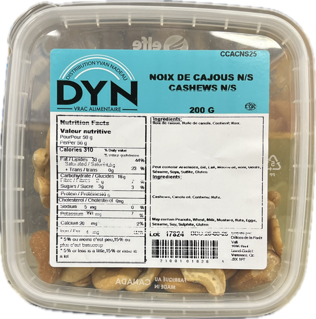 DYN CASHEWS NO SALT 200g
